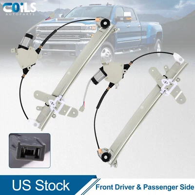 Par de reguladores de ventana eléctrica delanteros para Lincoln Town Car 1998-2011 con motor Foto 1 de 4