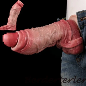 Silicone Inner Thread Enlarge Sleeve With Open-ended Design Male Penis Sleeve - Picture 1 of 36
