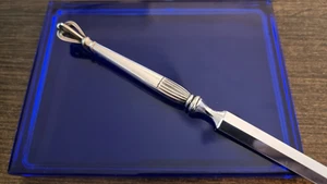 CROWN W & S SORENSEN DENMARK STERLING SILVER PAPER CUTTER LETTER OPENER. - Picture 1 of 7