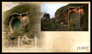 MayfairStamps New Zealand FDC 2014 The Hobbit Bag End Souvenir Sheet First Day C - Picture 1 of 2