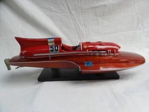 Free Shipping Ferrari Hydroplane 20" Beautiful Wooden Model Boat L50 Xmas Gift - Picture 1 of 12