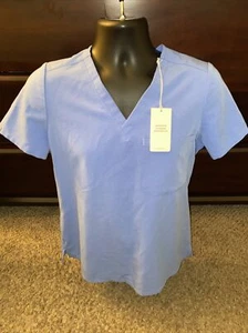 FIGS Casma Scrub Top Womens Size Small Blue 3 Pocket Uniform Medical Dental - Picture 1 of 8