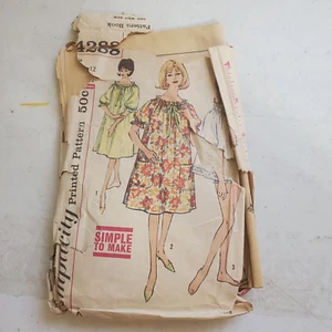 Vtg Simplicity Pattern 4288 Dress Muumuu Top Nightgown Panties Misses 12 CUT 60s - Picture 1 of 7