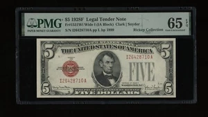 DBR 1928-F $5 Legal Wide I Gem Fr. 1531Wi IA Block PMG 65 EPQ Serial I26428710A - Picture 1 of 2