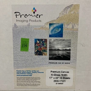 Premier Imaging Products Premium Canvas Hi-Gloss 19mil 17”x22” 2930-17221 - Picture 1 of 2