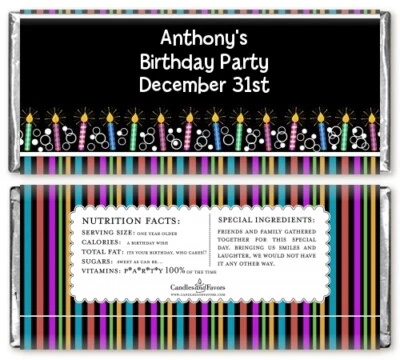 生日蜡烛个性化生日派对糖果条包装纸-糖果礼品 — 第 1/2 张图片