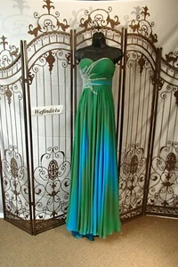 G1885 MORRELL MAXIE GRÜN AQUA GRÖSSE 0 $ 379 FORMELLES HEIMKEHR ABSCHLUSSBALLKLEID KLEID - Bild 1 von 9