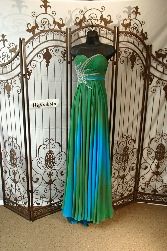 VESTIDO FORMAL DE FIESTA DE GRADUACIÓN DE REGRESO A CASA G1885 MORRELL MAXIE VERDE AQUA TALLA 0 $379 Foto 1 de 4