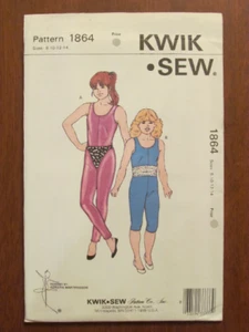 KWIK SEW PATTERN - 1864 GIRLS UNITARD LEOTARD TRUNK TUBE GYMWEAR 8-14 UNCUT - Picture 1 of 2