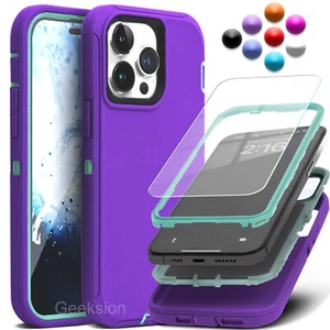 For iPhone 17 Air 16e 15 14 13 12 11 Pro Max XR X Max Rugged Shockproof Case - Picture 1 of 24