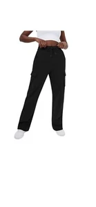 HALARA Woman's High Waisted Drawstring Pockets Fleece Straight Cargo Pants SZ XL - Picture 1 of 9