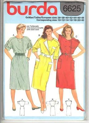 Burda Sewing Pattern Women's DRESS 6625 Sz 10-12-14-16-18-20+40 UNCUT - Image 1 of 2