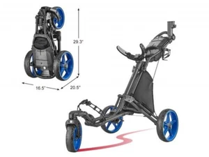 CaddyTek CaddyLite Blue Swivel Front Wheel Golf Push Cart Version 8 - Picture 1 of 3