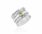 Peridot Stone 925 Sterling Silver Handmade Jewelry Spinner Ring Gift For Her