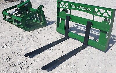 48  Root Grapple And 42  Long Pallet Forks Attachment Fits John Deere Loader • 1,899.99$