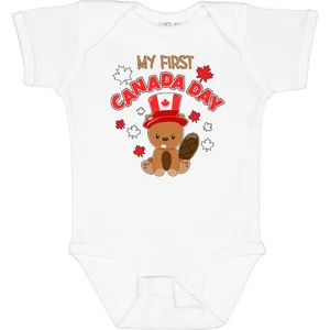 Inktastic My First Canada Day Baby Bodysuit Happy Kids Toddler Canadian Leaf - Picture 1 of 8