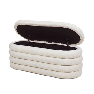 Jennifer Taylor Fuji 49 in. Modern Scandinavian Bedroom Entryway Boucle Storage - Picture 1 of 11