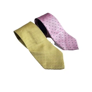 Tommy Hilfiger Men's 100% Silk Neckties Lot of 2 Pink & Yellow 59” Colorful - Picture 1 of 7