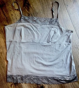 Vintage Cami Tank Top Size 3XL Gray Y2K Lace Trim Twilightcore Babydoll Coquette - Picture 1 of 8