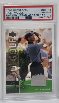 2004 Upper Deck National Trading Card Day #UD-14 Tiger Woods PSA 8 - Image 1 of 2