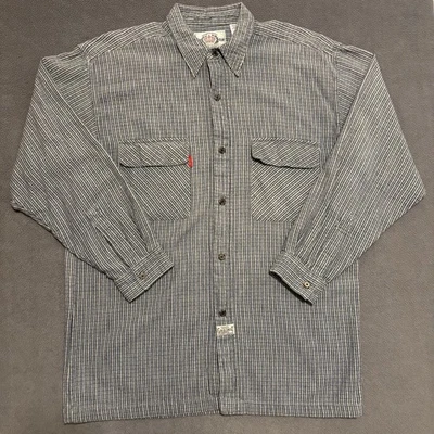 Vtg Bugle Boy Gold Crest Shirt Men's Size Large Long Sleeve Textured Button Down - Image 1 of 4