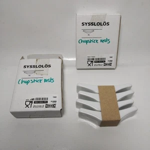 2x IKEA Sysslolos Ceramic Chopstick Rests 8 In Total White New 2 Packs Of 4 - Picture 1 of 5