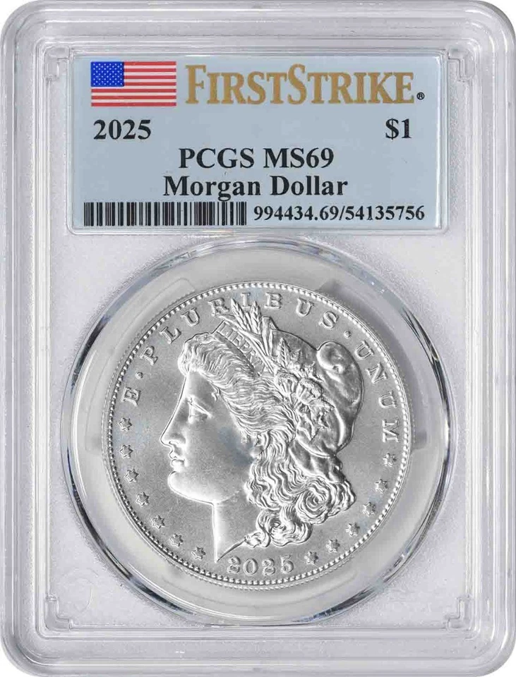2025 Morgan Silver Dollar MS69 First Strike PCGS - Image 1 of 2