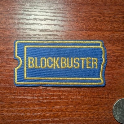 Blockbuster Patch Retro Pop Art  Iconic 2000s Y2K Embroidered Iron On 4x2.25" - Image 1 of 3