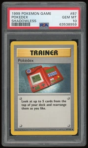 1999 POKEMON GAME BASE SET SHADOWLESS 87/102 POKEDEX PSA 10 ***LOW POP 154*** - Picture 1 of 2
