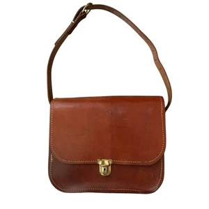 Bolso Mensajero EDDIE BAUER De Colección PIEL DE VACA Cuero Grueso SILLÍN Bolso Cuero Bicicleta - Imagen 1 de 10