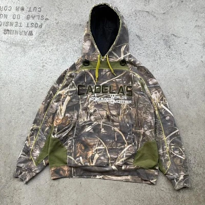 2000s Hunting Skater Oversized Baggy Cabela Two toned Camo Heavyweight Hoodie - Image 1 of 4
