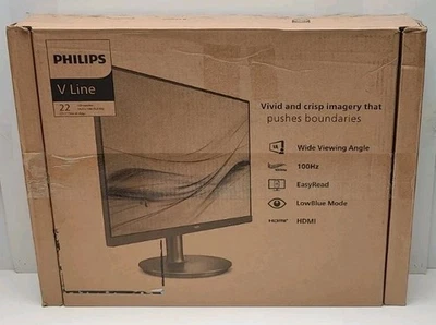 PHILIPS 22 Inch Thin Full HD (1920 x 1080) Monitor 100Hz Refresh Rate 221V8LB - Image 1 of 4