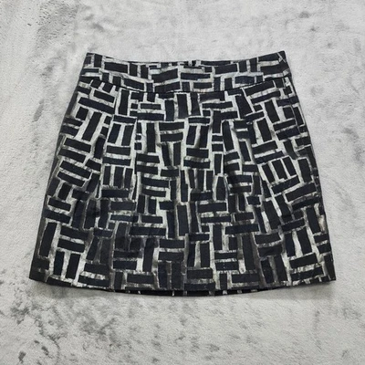 Banana Republic Skirt Womens 4 Black Silver Metallic Pleated Mini Lined Preppy - Image 1 of 4