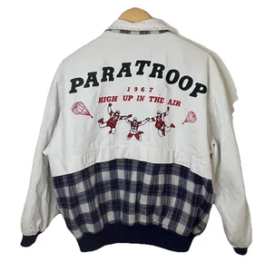 Chaqueta de vuelo de bombardero de algodón/franela blanca paracaidista 1967 de colección rara M/L - Imagen 1 de 18