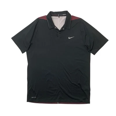 Camisa Tiger Woods Para Hombre L Grande Negra Coral VL Max Marco de Malla Dri Fit Elástica Foto 1 de 4
