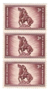 STAMP US SCOTT 973 "Capt. W. O'Neill on Horse" 3 CENT 1948 MNH VERT STRIP OF 3 - Picture 1 of 1
