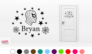 Sticker personnalisé Chambre Enfant Mur ou Porte - Thème Spiderman - - Foto 1 di 1