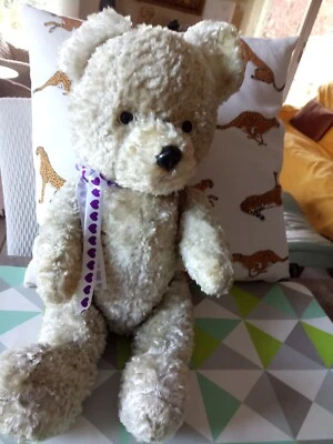 OFFRER ST VALENTIN OURS ANCIEN JULES 44 CM CREME ANNEE  1950 - Photo 1/3