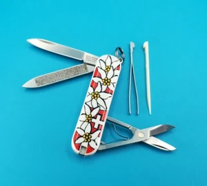 Victorinox Classic Red & White Edelweiss Swiss Army Knife Multi Tool! - Picture 1 of 8