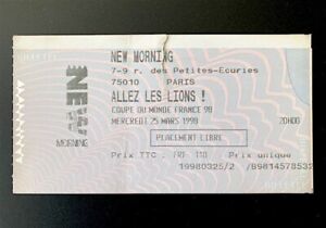 ALLEZ LES LIONS -  ticket  New Morning 25 mars 1998 - Cameroun, Manu Dibango...