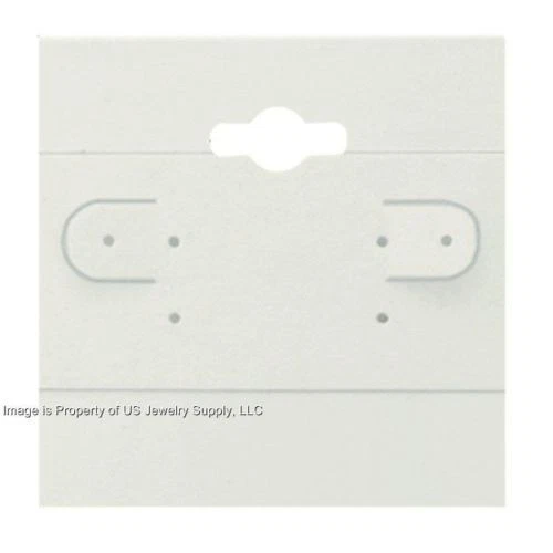 1000 White Hanging Earring Display Cards 2"H x 2"W with Lip - Image 1 of 1