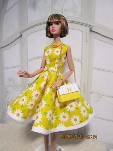 Poppy Parker Dynamite Girl Barbie Basic OOAK Handmade Outfit Dress Purse Jewelry - Picture 1 of 8