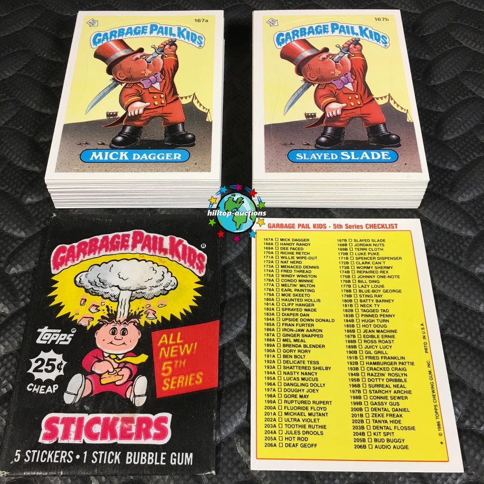 GARBAGE PAIL KIDS 5th SERIES 5 COMPLETE 88-CARD SET 1986 +FREE WAX WRAPPER OS5 - Image 1 of 1