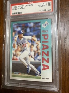 Mike Piazza 1992 Fleer Update #U-92 RC Rookie PSA 10 Gem Mint HOF Low Pop