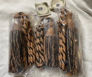 hallmark collectibles Chenilie Curtain Tie Back Mix Coffee 540 Set Of 3