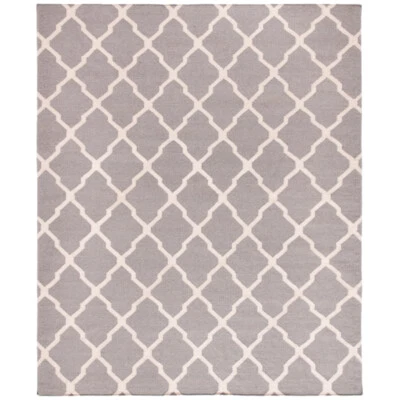 SAFAVIEH Dhurries DHU634G Handwoven Dark Grey /Ivory Rug - Image 1 of 4