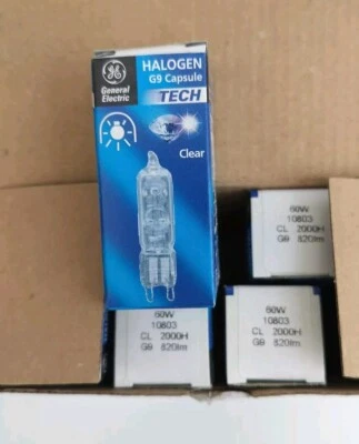 Halogen capsule light bulb G9 60w 240v Box 8 Clear White  - Image 1 of 4