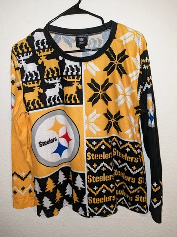 Pittsburgh Steelers LightWeight Fleece Pajamas Size L Top Bottom NFL Team Cover