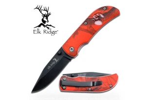 Elk Ridge ER-120RC Red Camo Folding Knife 3-Inch Closed - Picture 1 of 2
