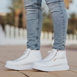 White Men's Women's Sneakers High Top Fascion Casual Boots Sports Unisex Shoes - Picture 1 of 57